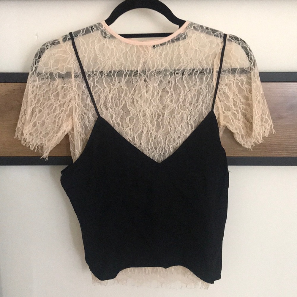 Zara 2 Piece lace top and tank top